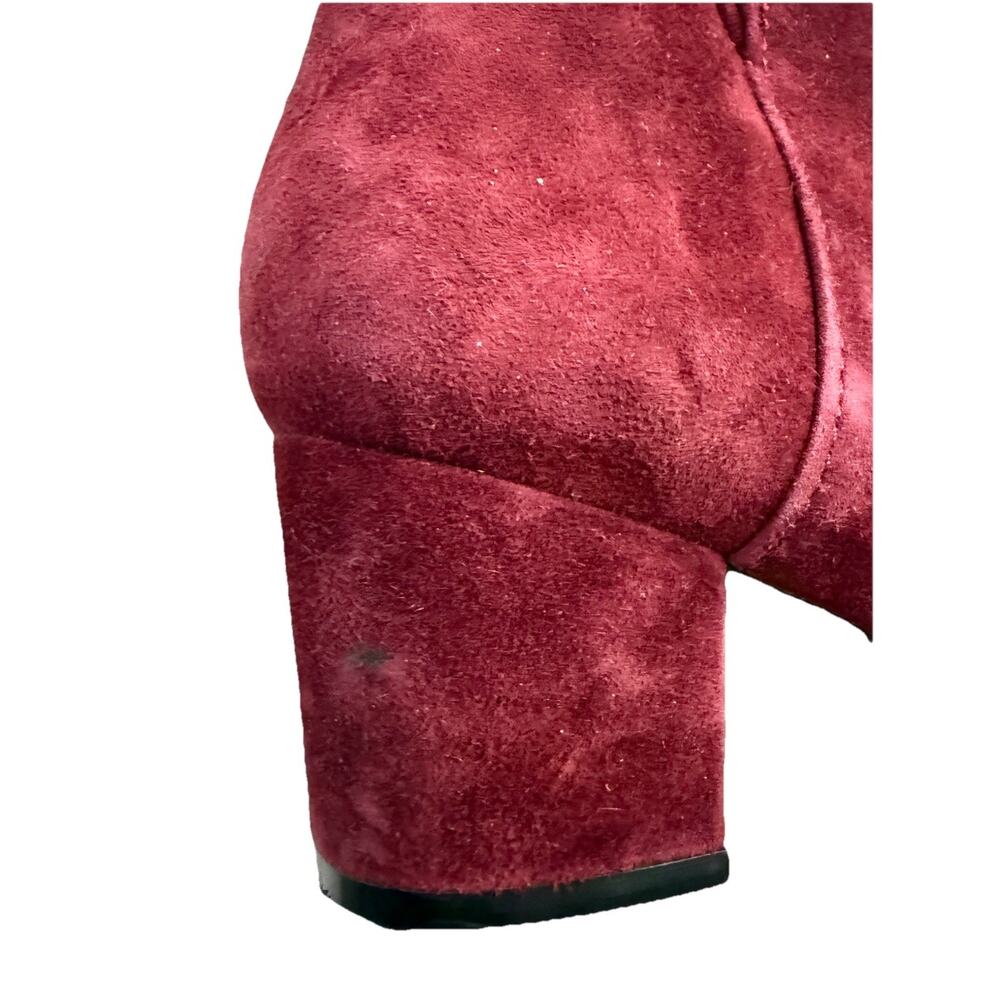 Footnotes Women’s Size 7 Suede Ankle Booties Red Burgundy W/ Tassle Y2K style - Picture 9 of 9